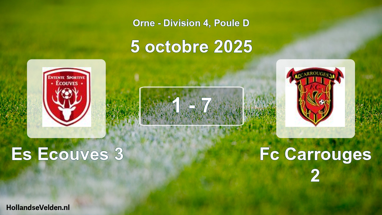 Total number of matches played: Es Ecouves 3 - Fc Carrouges 2 1 - 7 (5 October 2025)