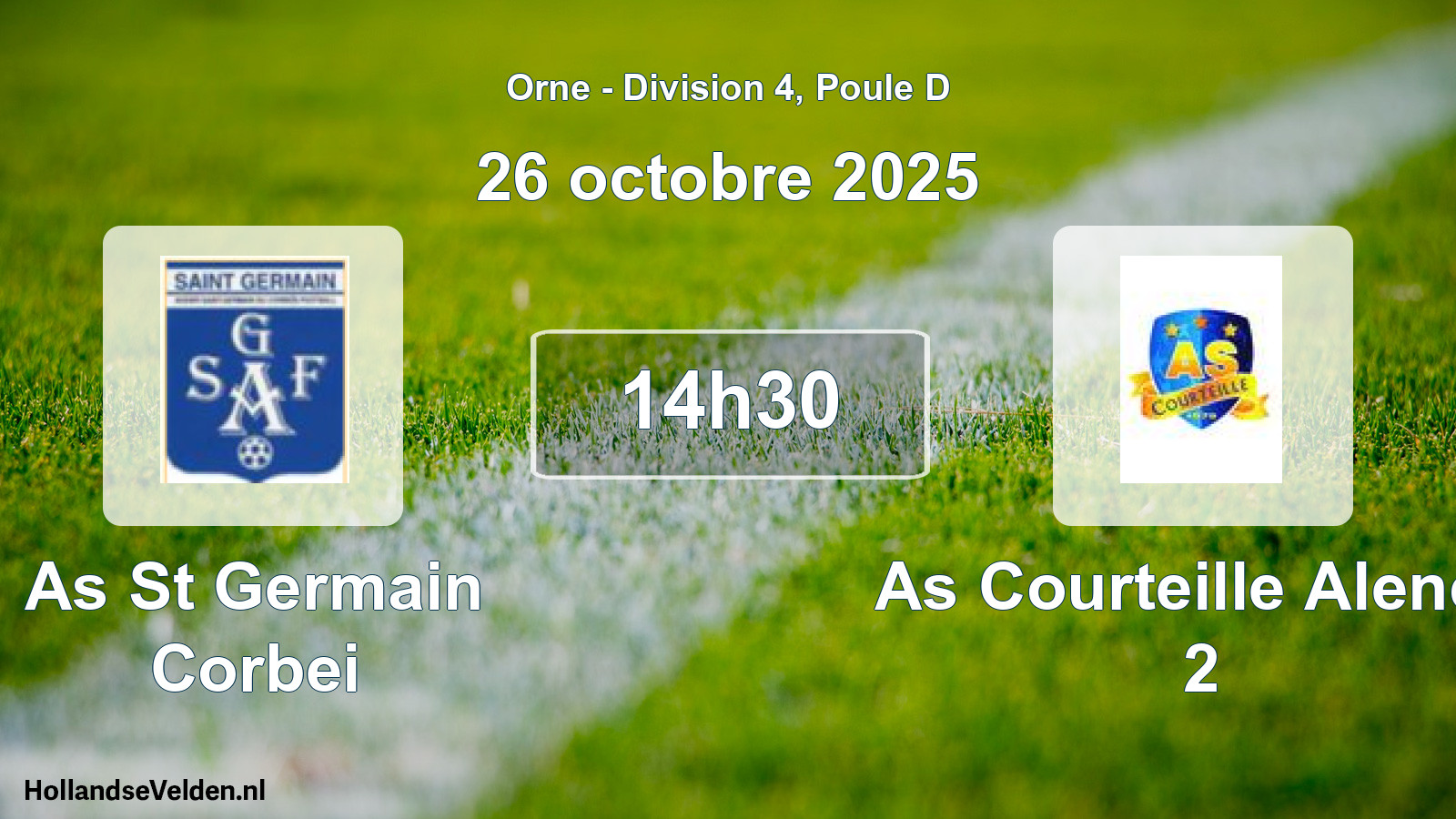 Scheduled Match: As St Germain Corbei - As Courteille Alenco 2 (26 October 2025)