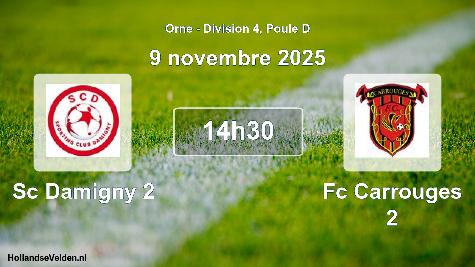 Scheduled Match: Sc Damigny 2 - Fc Carrouges 2 (9 November 2025)