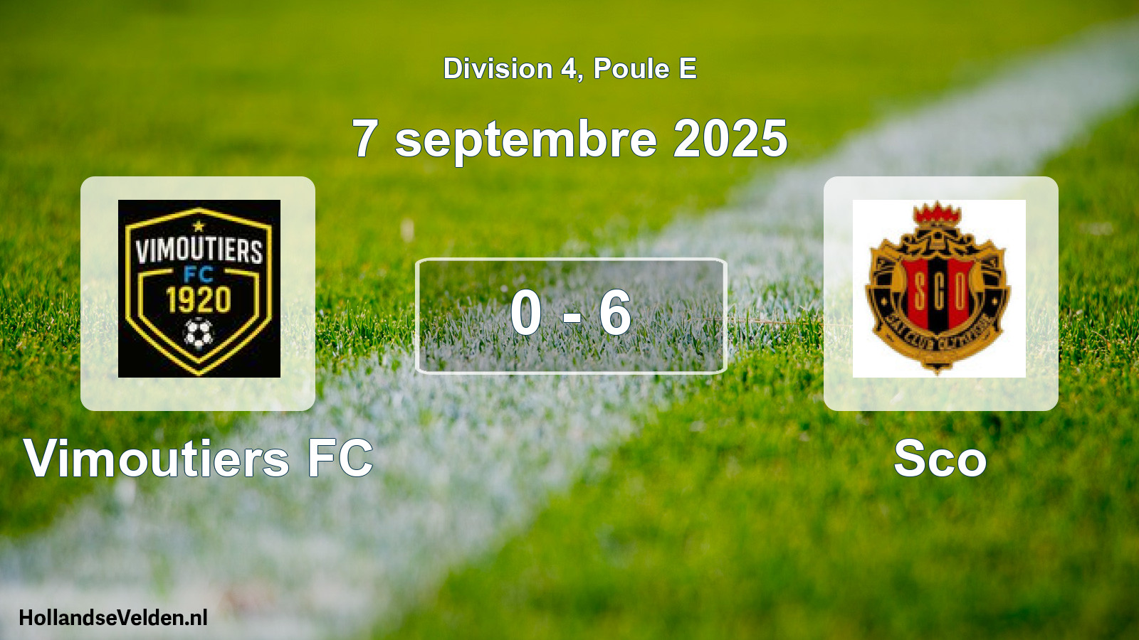 Gespeelde wedstrijd: Vimoutiers FC - Sco 0 - 6 (7 september 2025)