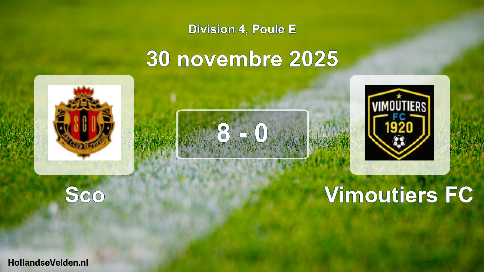 Gespeelde wedstrijd: Sco - Vimoutiers FC 8 - 0 (30 november 2025)