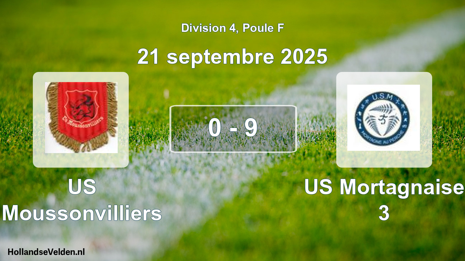Match joué: US Moussonvilliers - US Mortagnaise 3 0 - 9 (21 septembre 2025)