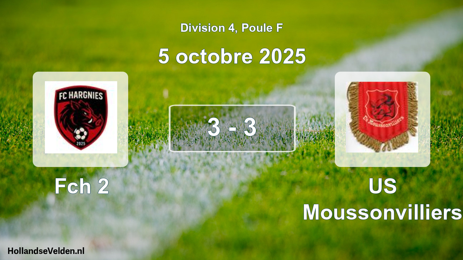 Total number of matches played: Fch 2 - US Moussonvilliers 3 - 3 (5 October 2025)