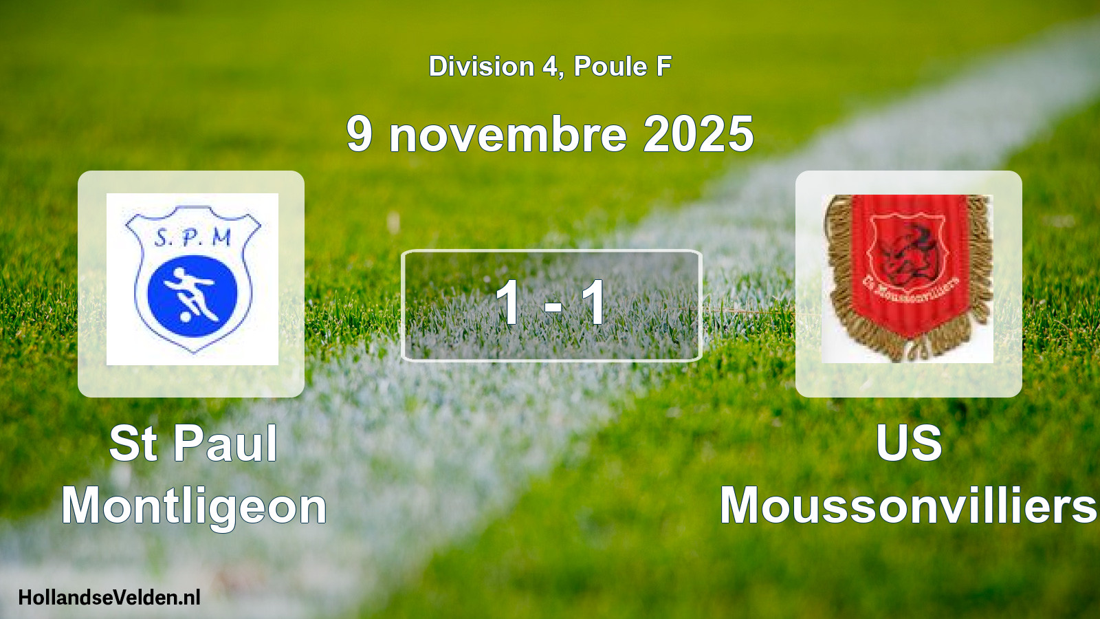 Match joué: St Paul Montligeon - US Moussonvilliers 1 - 1 (9 novembre 2025)