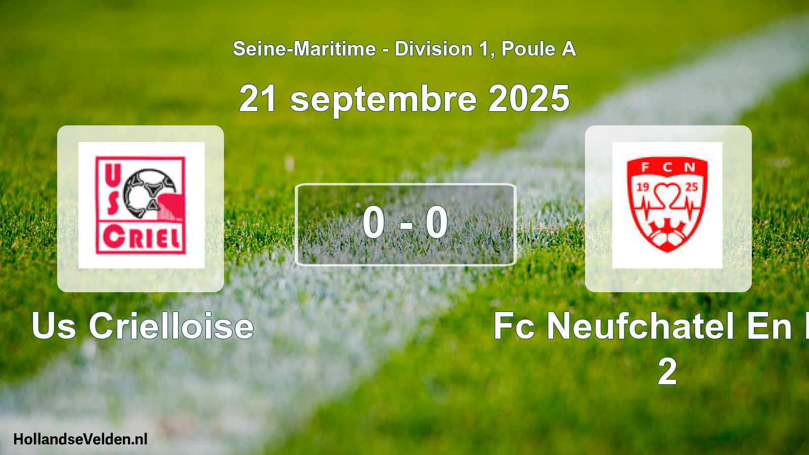 Gespeelde wedstrijd: Us Crielloise - Fc Neufchatel En Br 2 0 - 0 (21 september 2025)