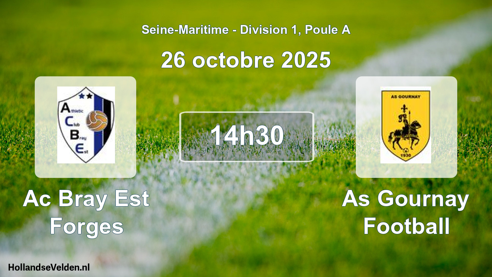 Scheduled Match: Ac Bray Est Forges - As Gournay Football (26 October 2025)