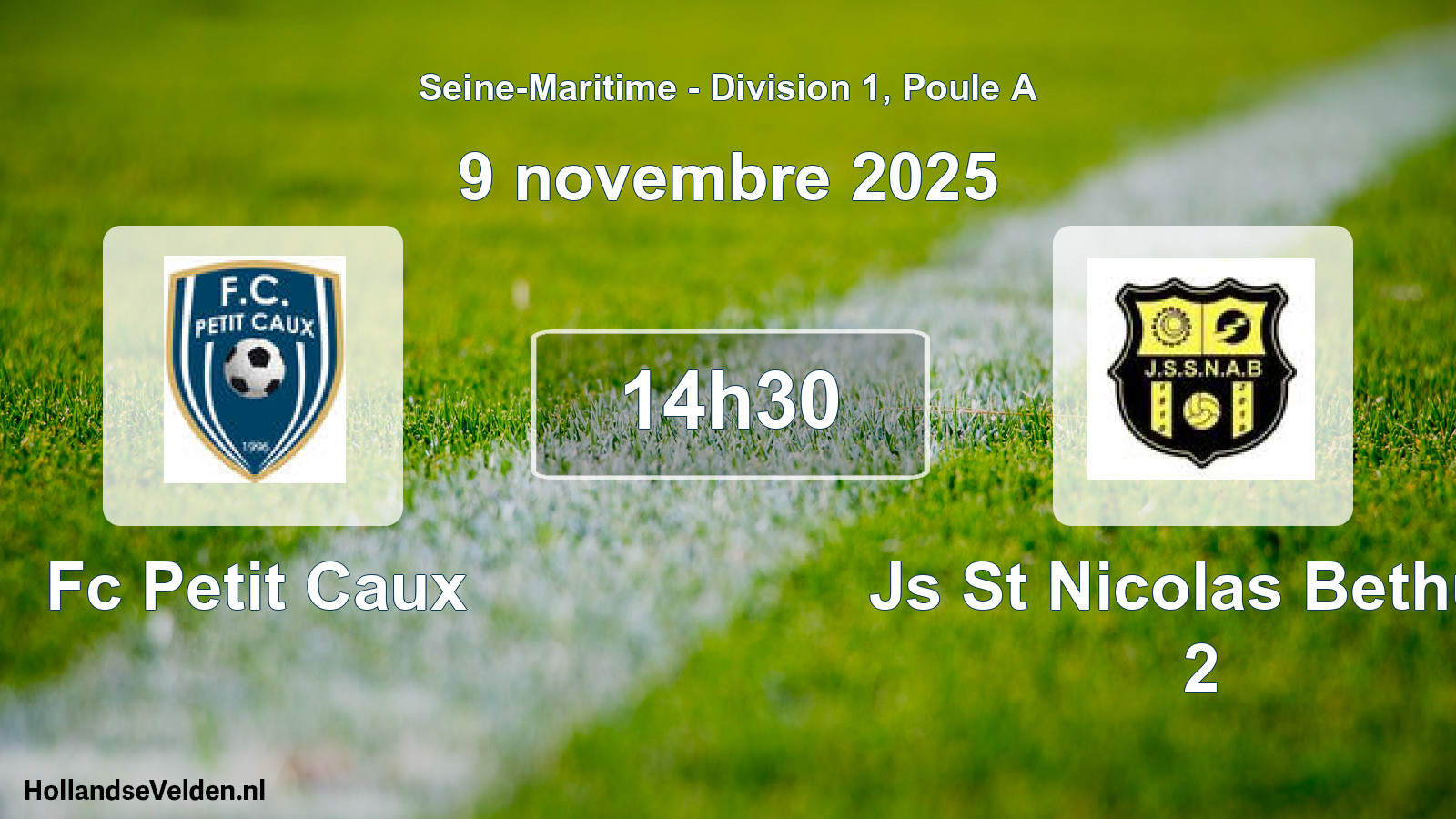Geplande wedstrijd: Fc Petit Caux - Js St Nicolas Bethun 2 (9 novembre 2025)