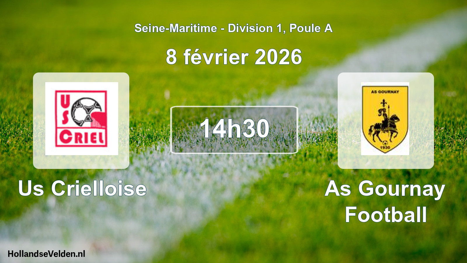 Scheduled Match: Us Crielloise - As Gournay Football (8 February 2026)