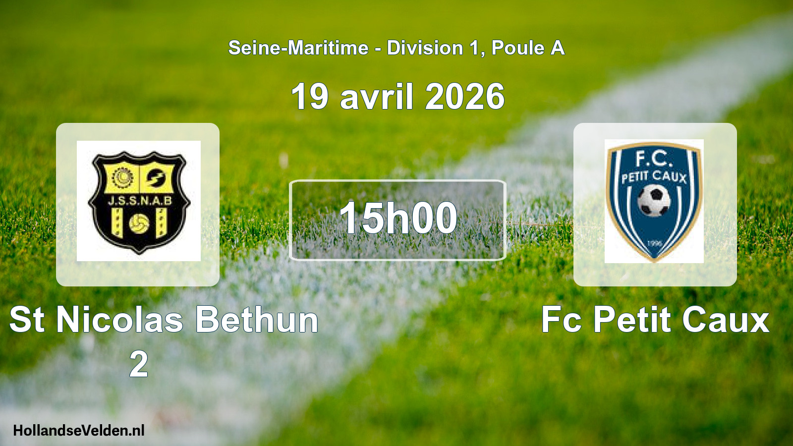 Geplande wedstrijd: Js St Nicolas Bethun 2 - Fc Petit Caux (19 avril 2026)