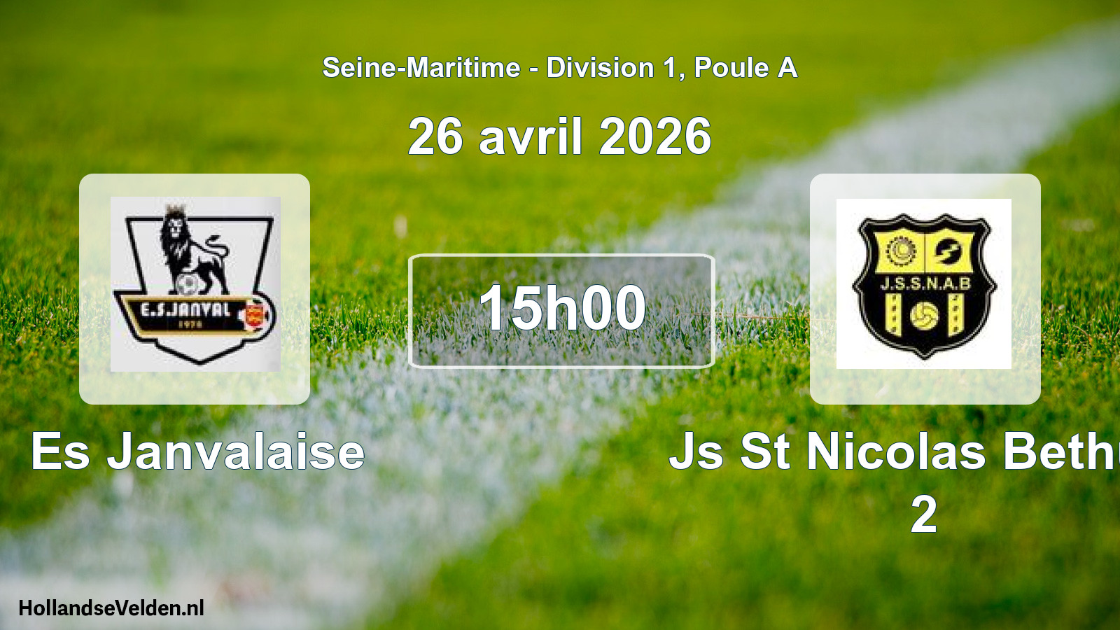 Geplande wedstrijd: Es Janvalaise - Js St Nicolas Bethun 2 (26 april 2026)