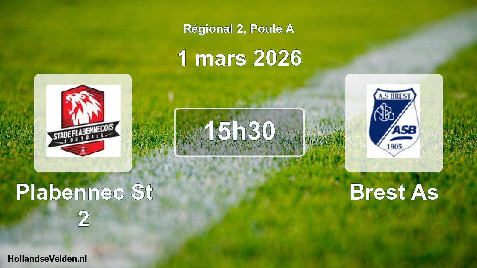 Geplande wedstrijd: Plabennec St 2 - Brest As (1 mars 2026)