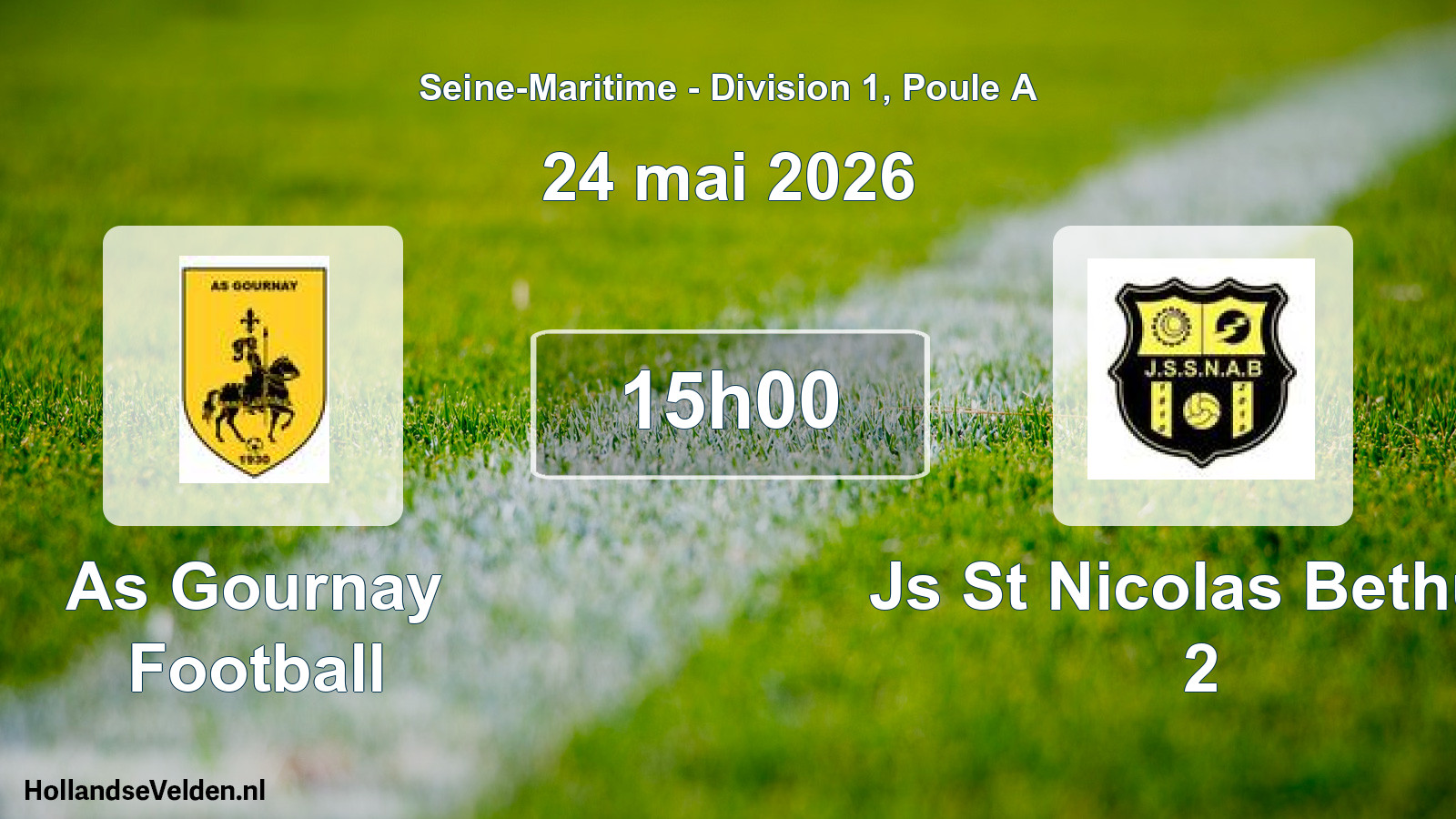 Geplande wedstrijd: As Gournay Football - Js St Nicolas Bethun 2 (24 mai 2026)