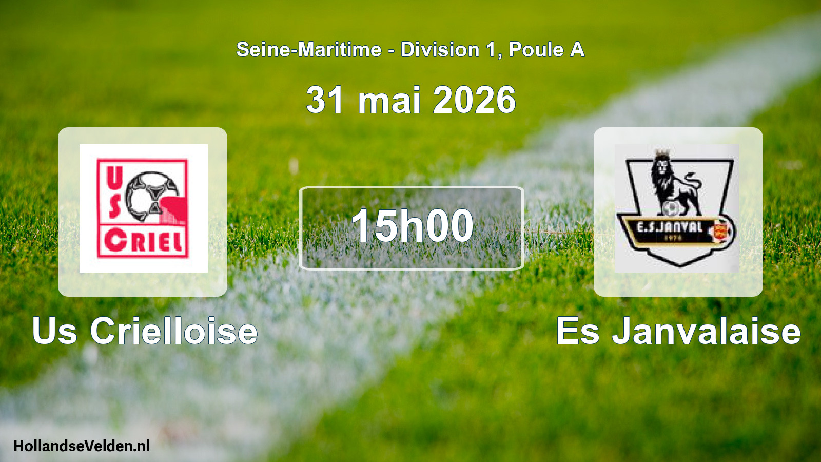 Scheduled Match: Us Crielloise - Es Janvalaise (31 May 2026)