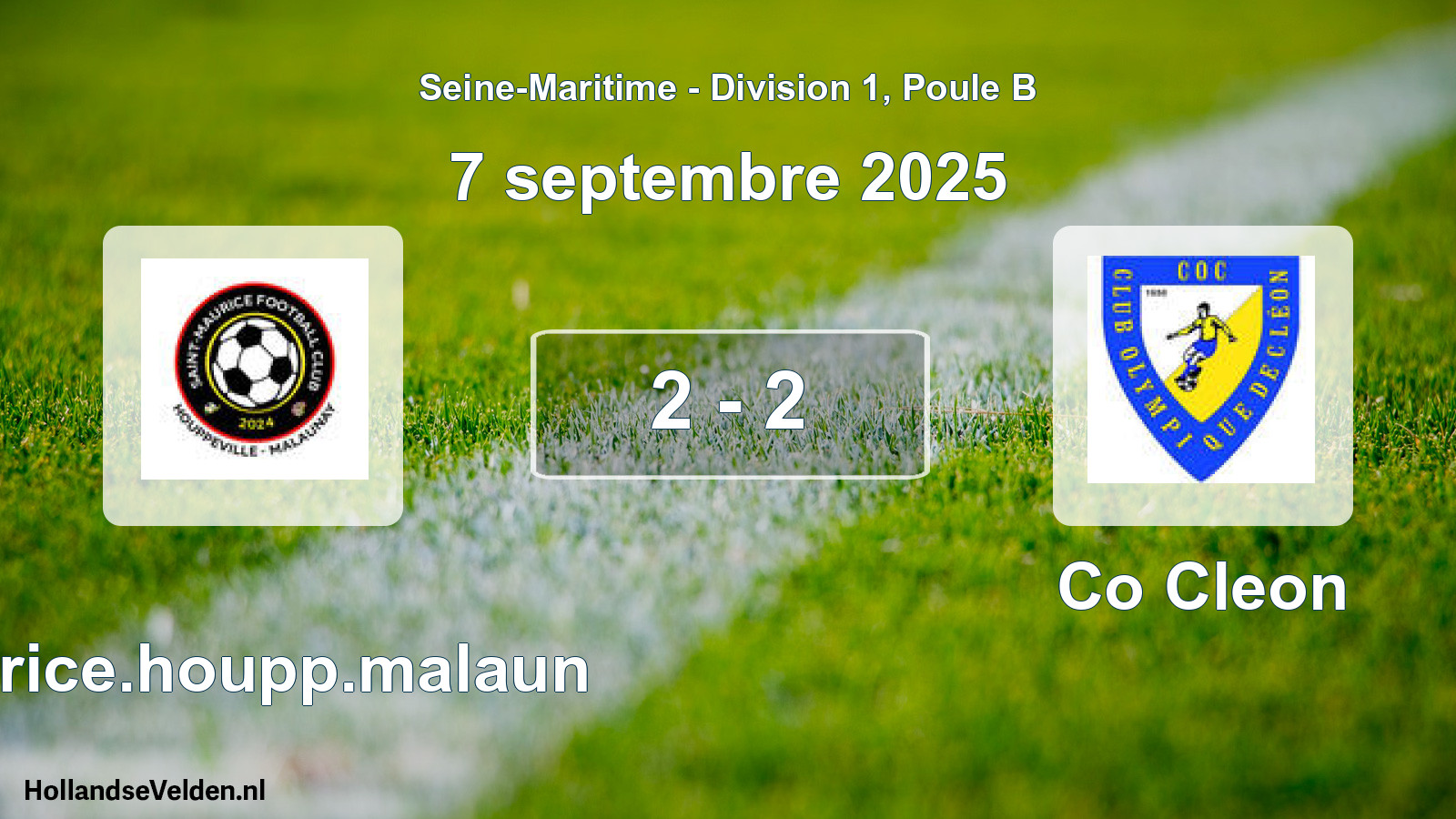 Total number of matches played: Maurice.houpp.malaun - Co Cleon 2 - 2 (7 September 2025)