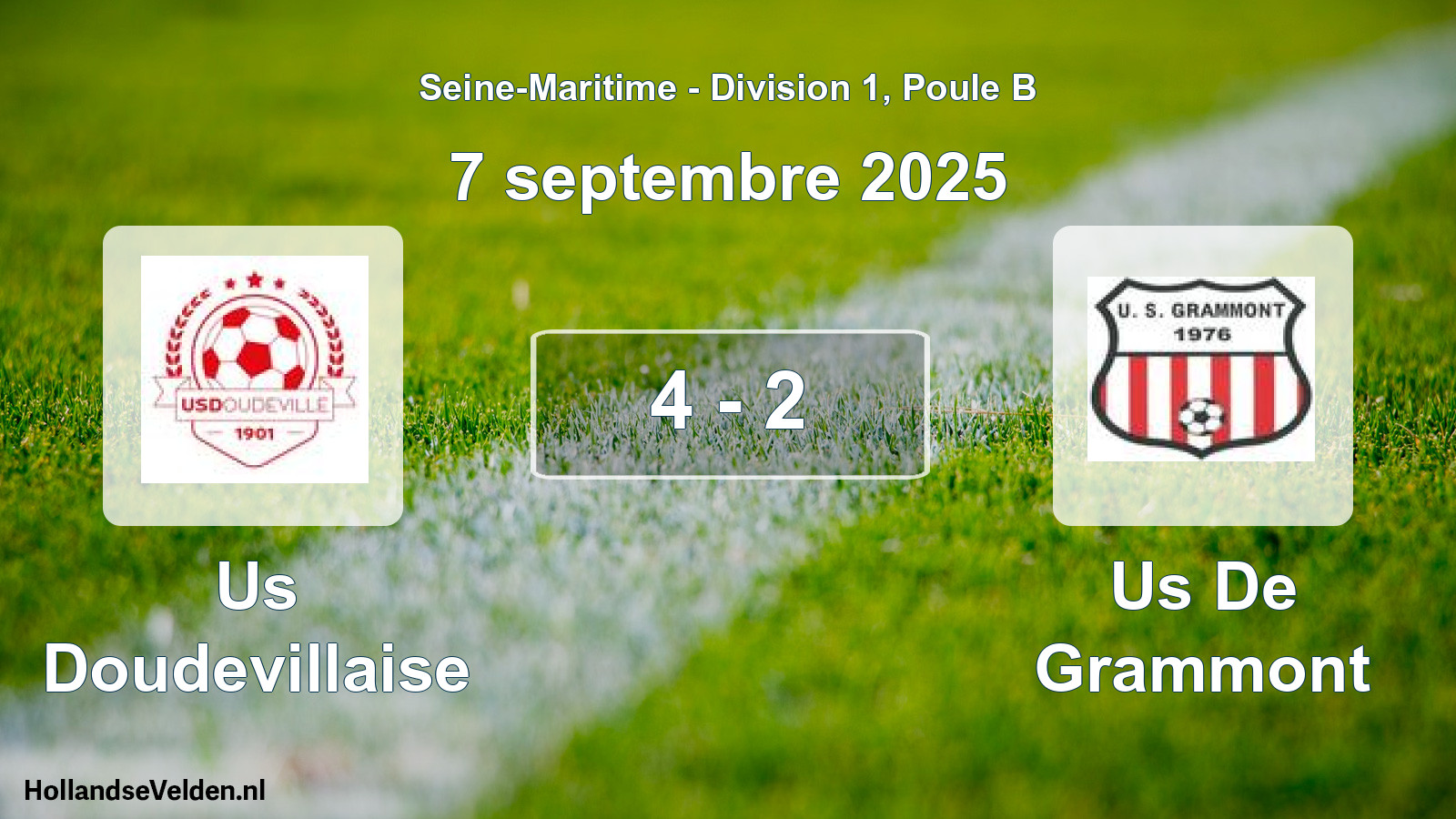 Gespeelde wedstrijd: Us Doudevillaise - Us De Grammont 4 - 2 (7 september 2025)