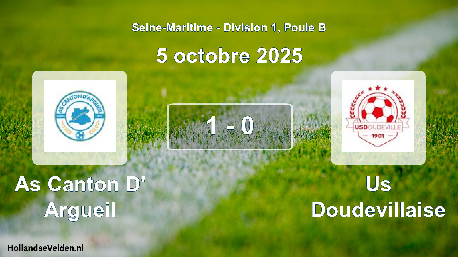Total number of matches played: As Canton D' Argueil - Us Doudevillaise 1 - 0 (5 October 2025)