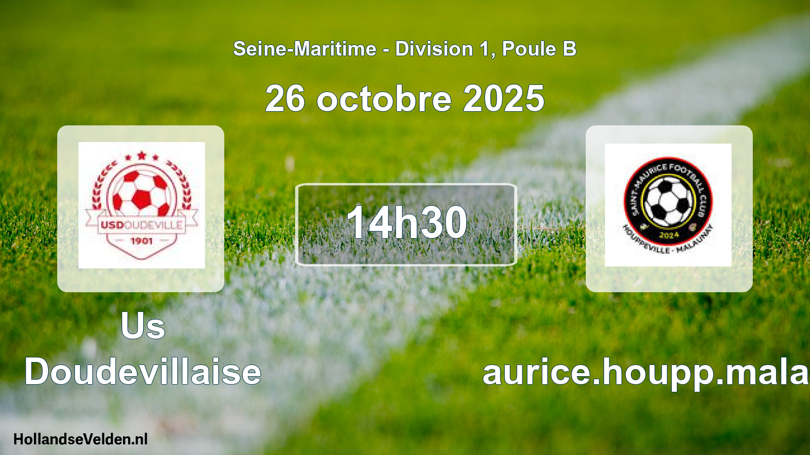 Geplande wedstrijd: Us Doudevillaise - Maurice.houpp.malaun (26 oktober 2025)