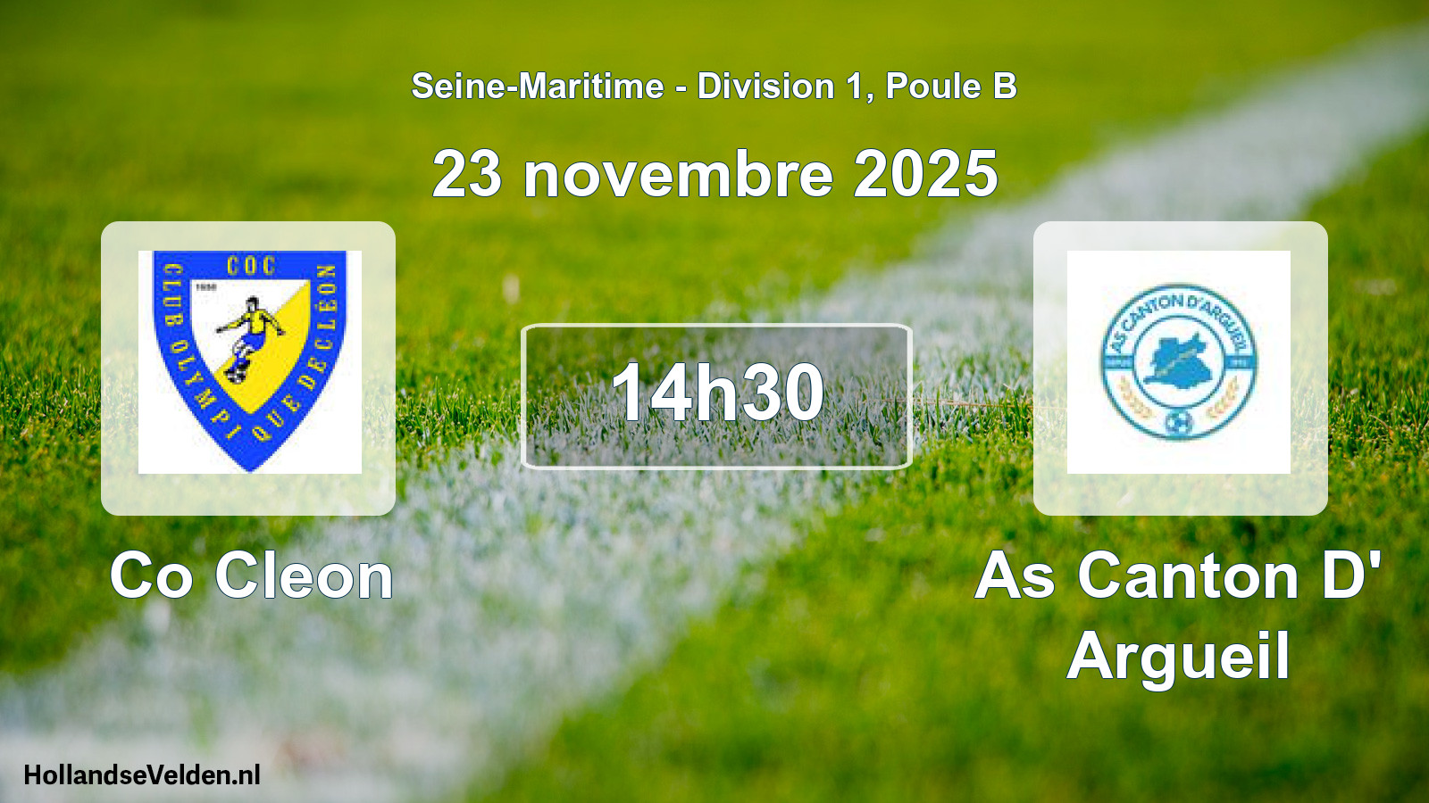 Geplande wedstrijd: Co Cleon - As Canton D' Argueil (23 novembre 2025)