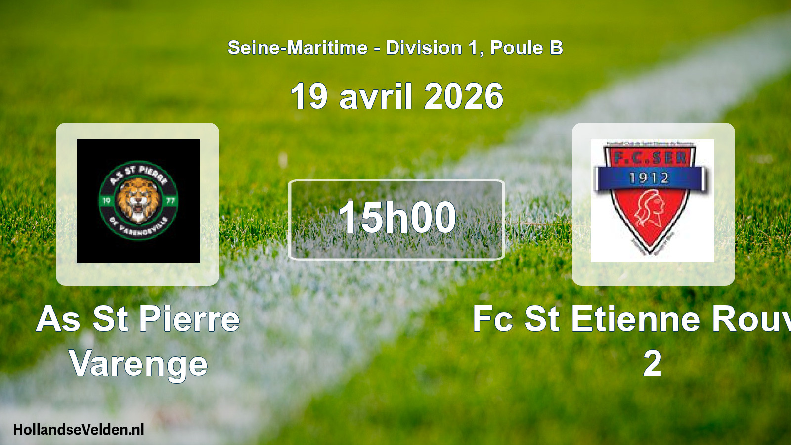 Geplande wedstrijd: As St Pierre Varenge - Fc St Etienne Rouvra 2 (19 april 2026)
