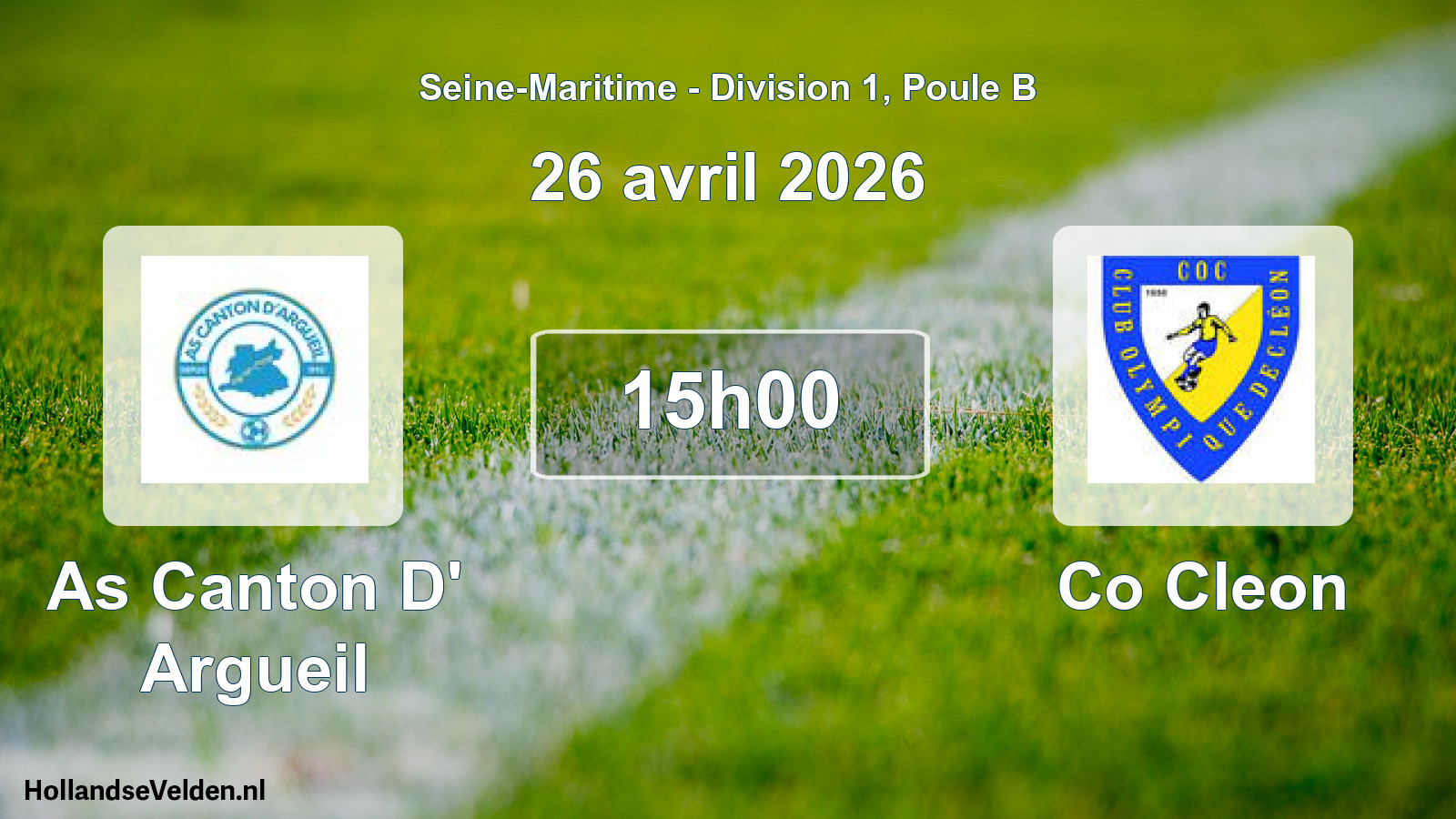 Geplande wedstrijd: As Canton D' Argueil - Co Cleon (26 avril 2026)