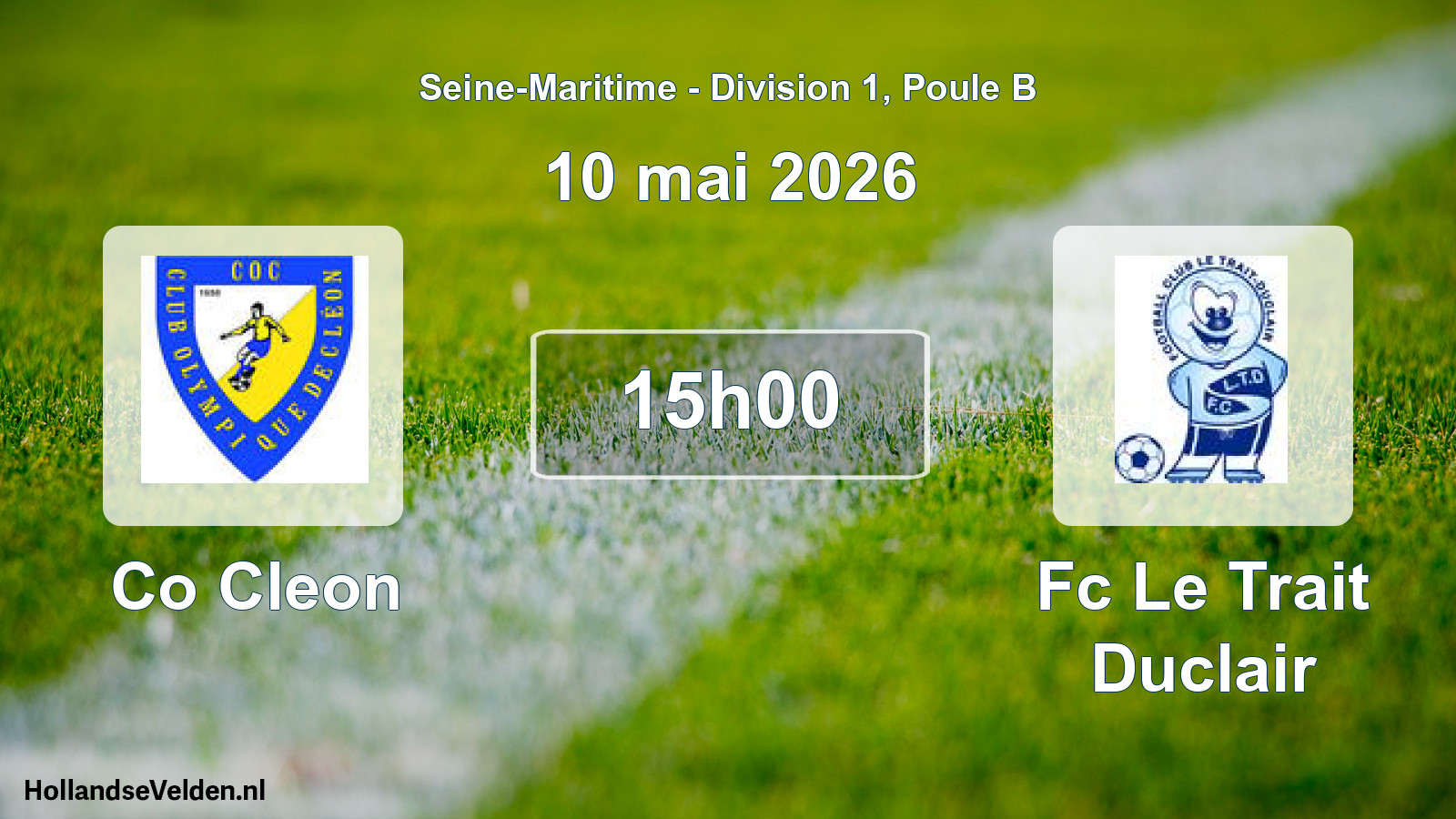 Geplande wedstrijd: Co Cleon - Fc Le Trait Duclair (10 mei 2026)