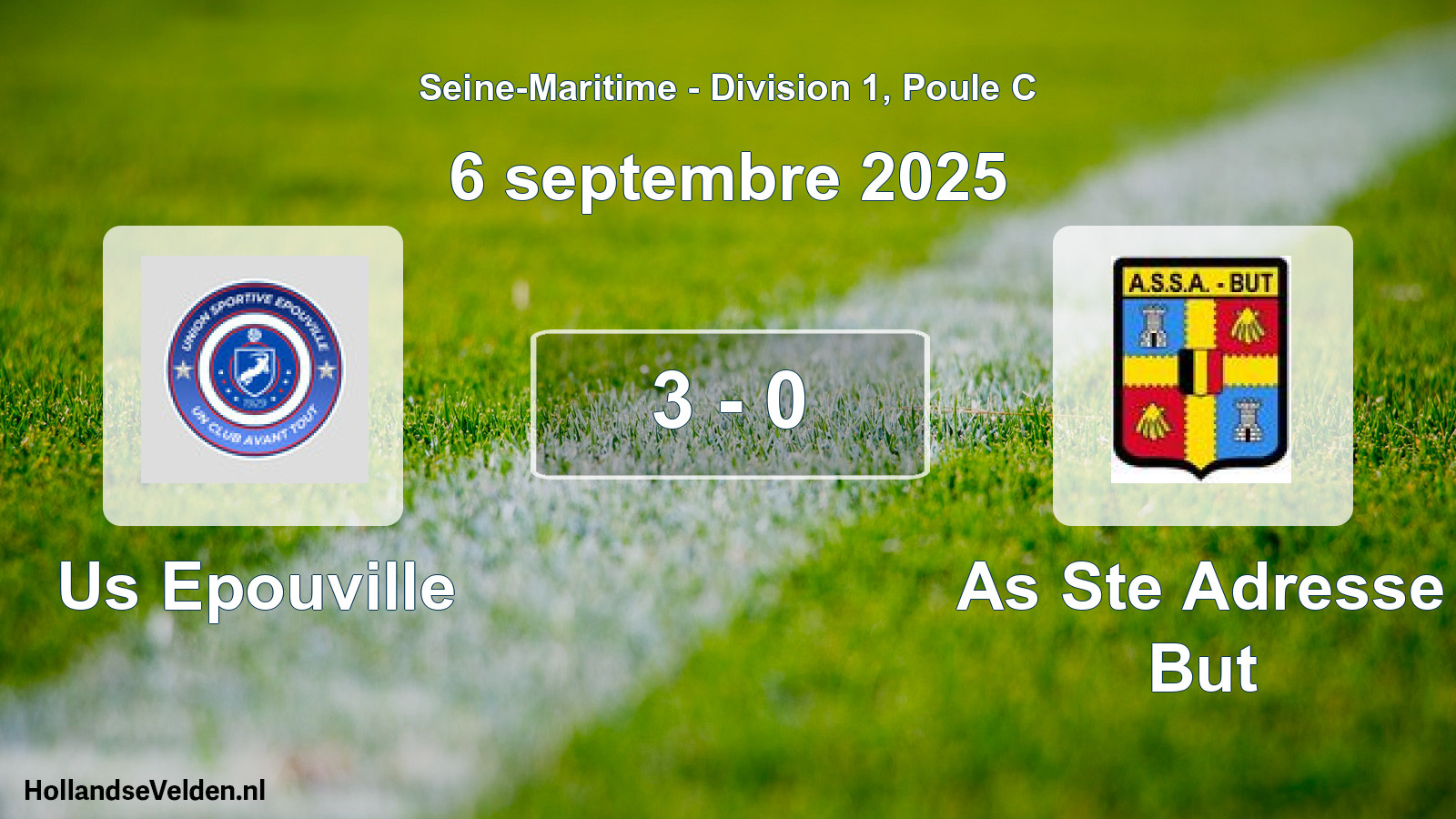 Total number of matches played: Us Epouville - As Ste Adresse But 3 - 0 (6 September 2025)