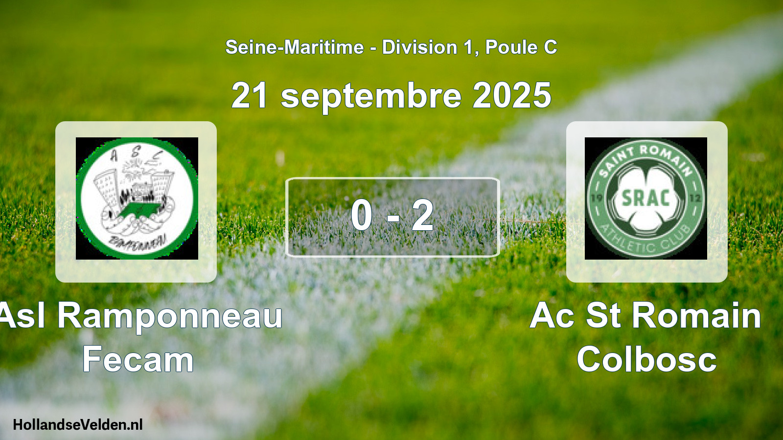 Gespeelde wedstrijd: Asl Ramponneau Fecam - Ac St Romain Colbosc 0 - 2 (21 septembre 2025)