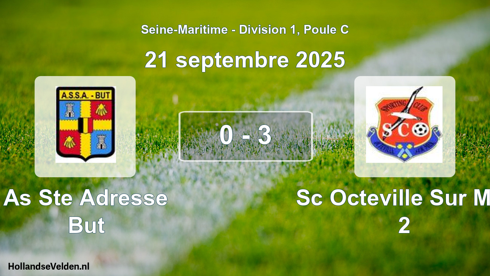 Gespeelde wedstrijd: As Ste Adresse But - Sc Octeville Sur Mer 2 0 - 3 (21 septembre 2025)