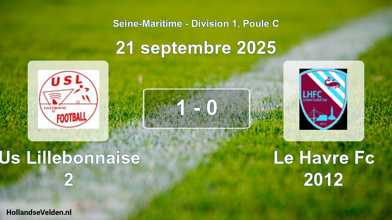 Gespeelde wedstrijd: Us Lillebonnaise 2 - Le Havre Fc 2012 1 - 0 (21 september 2025)
