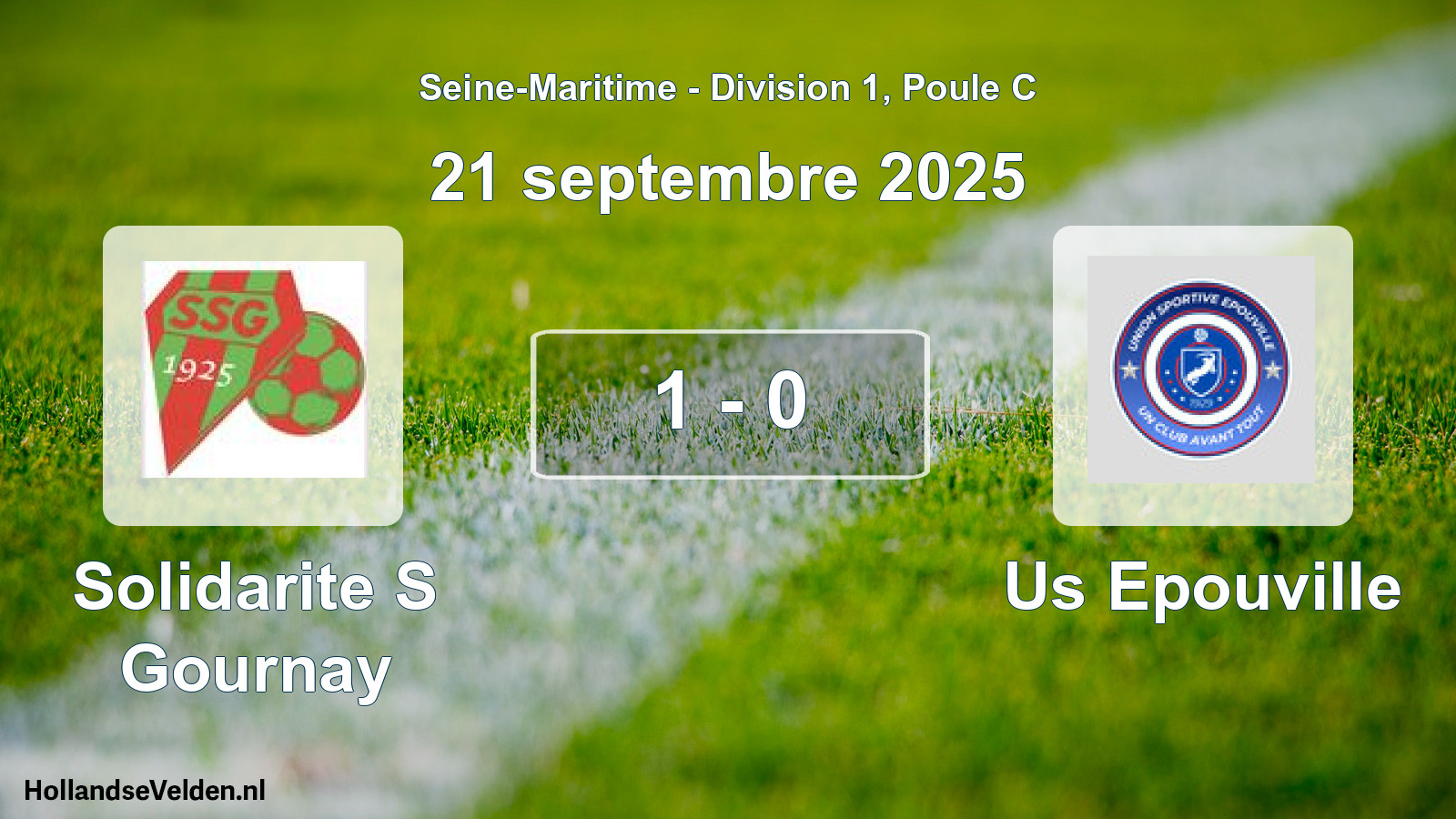 Total number of matches played: Solidarite S Gournay - Us Epouville 1 - 0 (21 September 2025)
