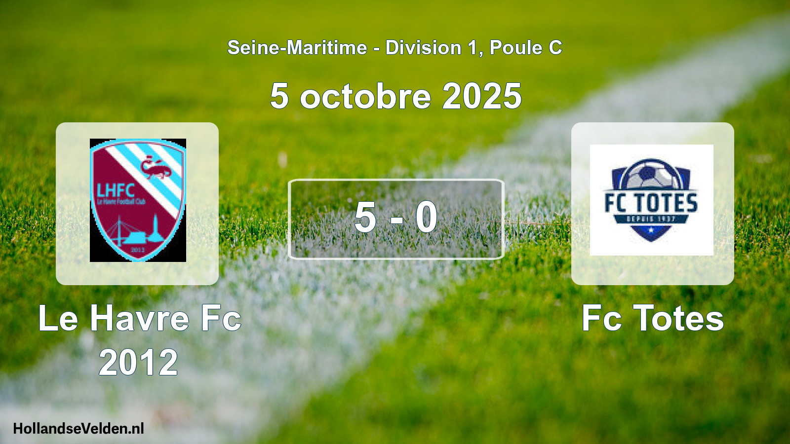 Gespeelde wedstrijd: Le Havre Fc 2012 - Fc Totes 5 - 0 (5 octobre 2025)