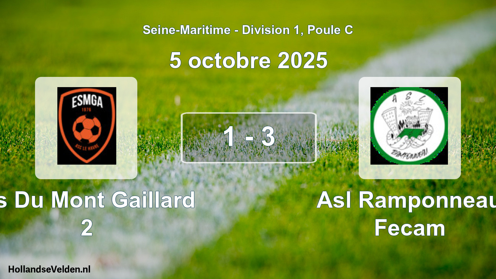 Gespeelde wedstrijd: Es Du Mont Gaillard 2 - Asl Ramponneau Fecam 1 - 3 (5 oktober 2025)