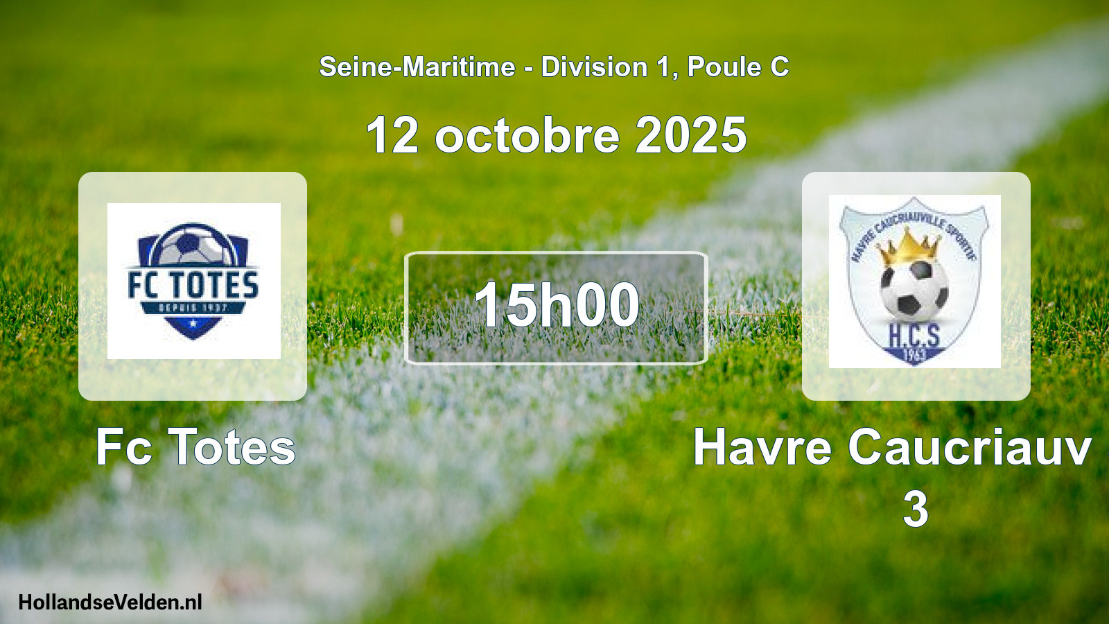 Geplande wedstrijd: Fc Totes - Havre Caucriauv S 3 (12 octobre 2025)