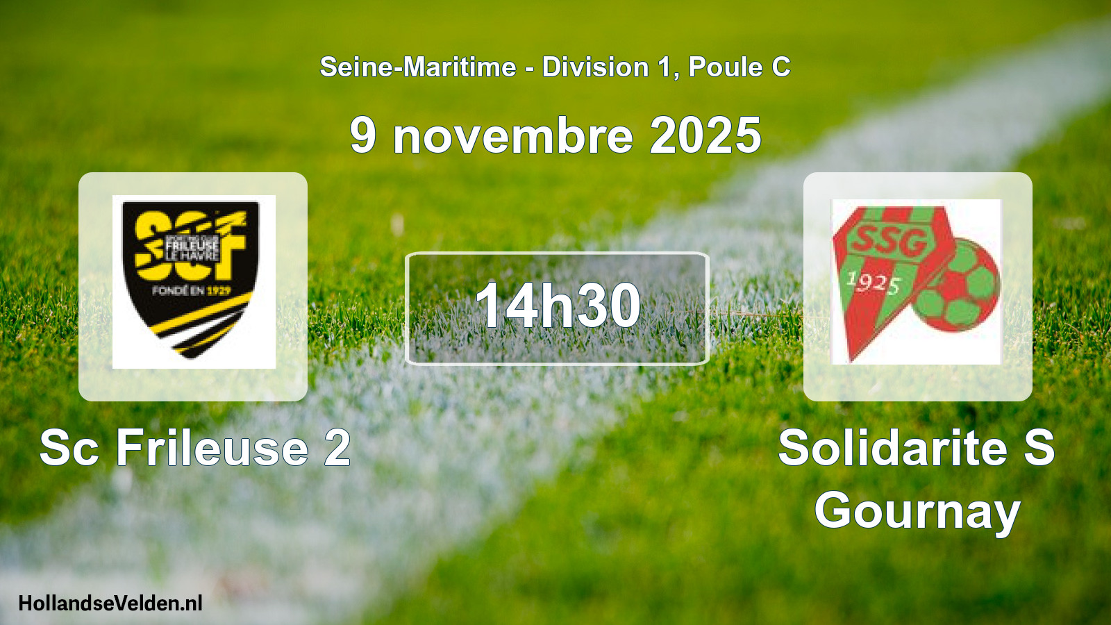 Geplande wedstrijd: Sc Frileuse 2 - Solidarite S Gournay (9 novembre 2025)
