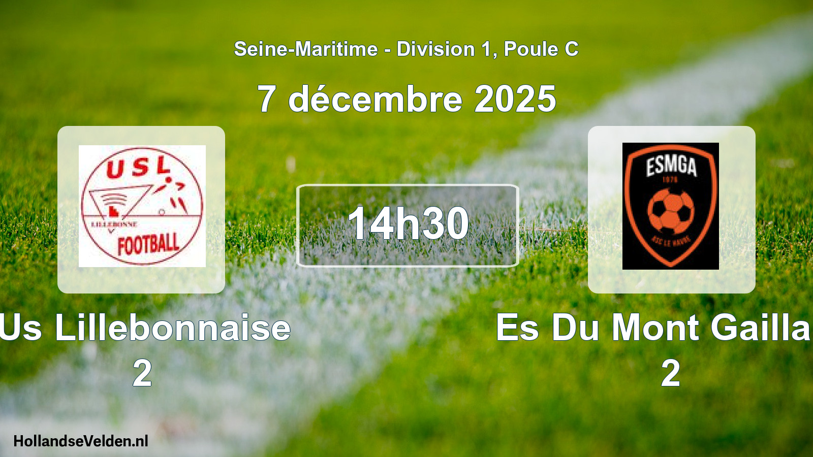Geplande wedstrijd: Us Lillebonnaise 2 - Es Du Mont Gaillard 2 (7 december 2025)
