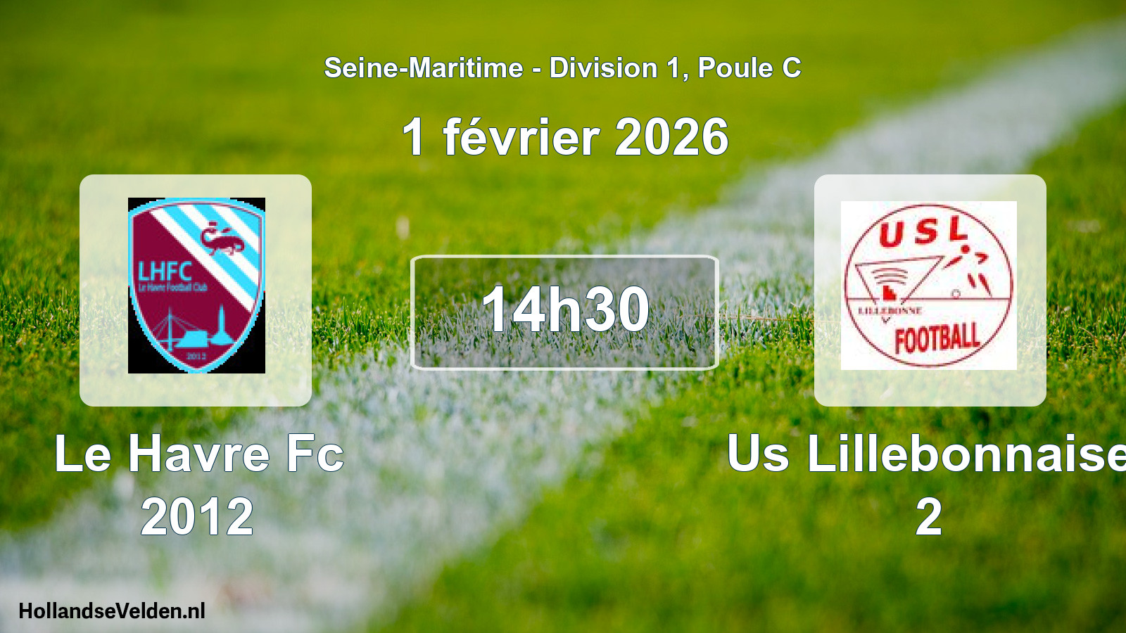 Geplande wedstrijd: Le Havre Fc 2012 - Us Lillebonnaise 2 (1 februari 2026)