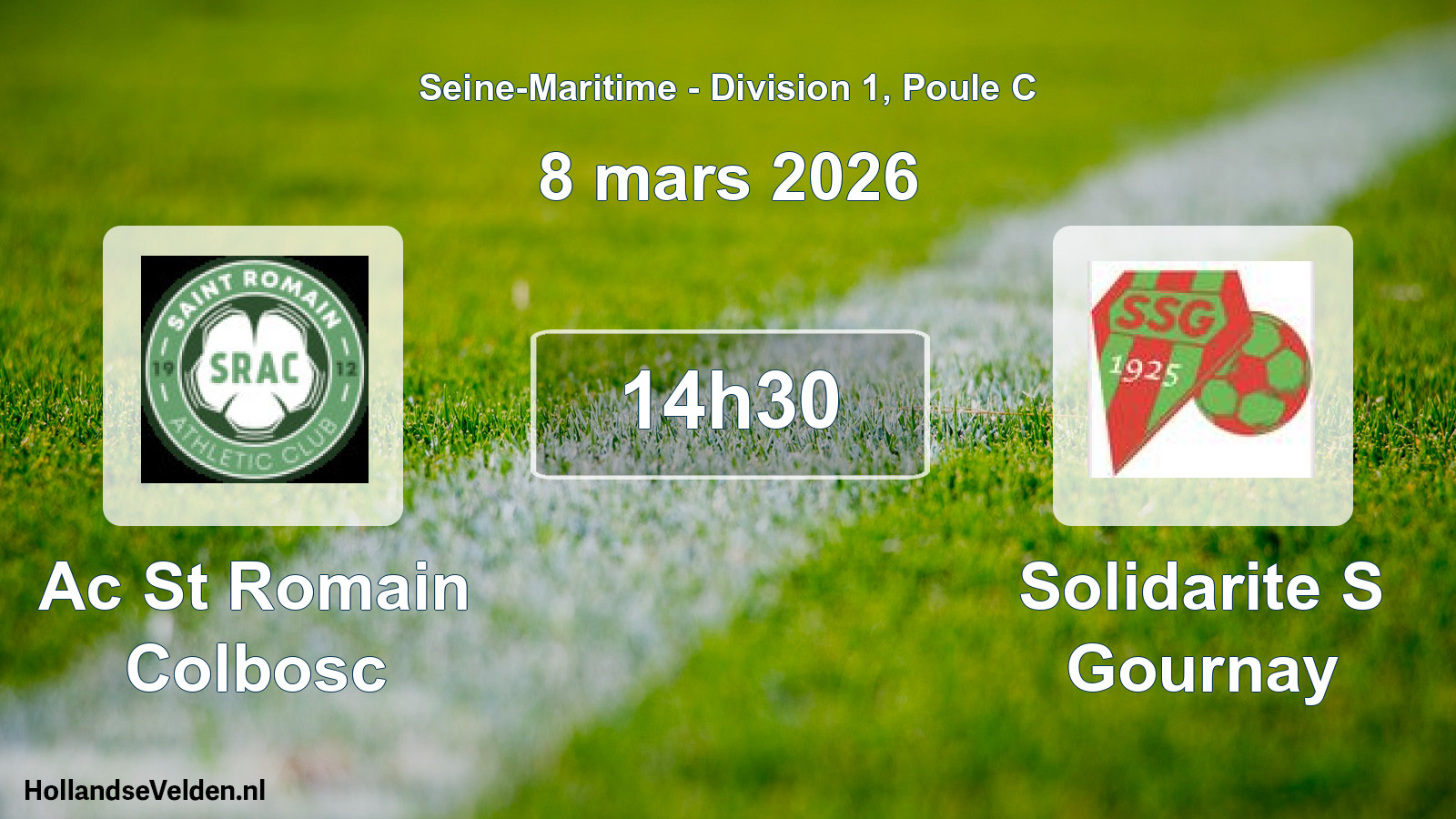 Geplande wedstrijd: Ac St Romain Colbosc - Solidarite S Gournay (8 mars 2026)