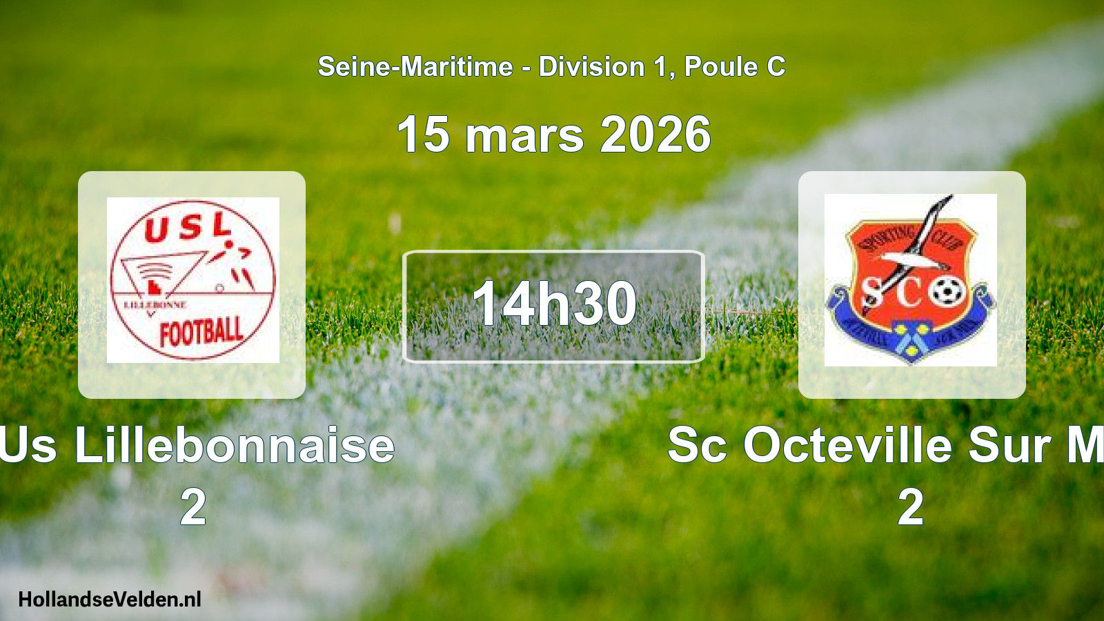 Geplande wedstrijd: Us Lillebonnaise 2 - Sc Octeville Sur Mer 2 (15 mars 2026)