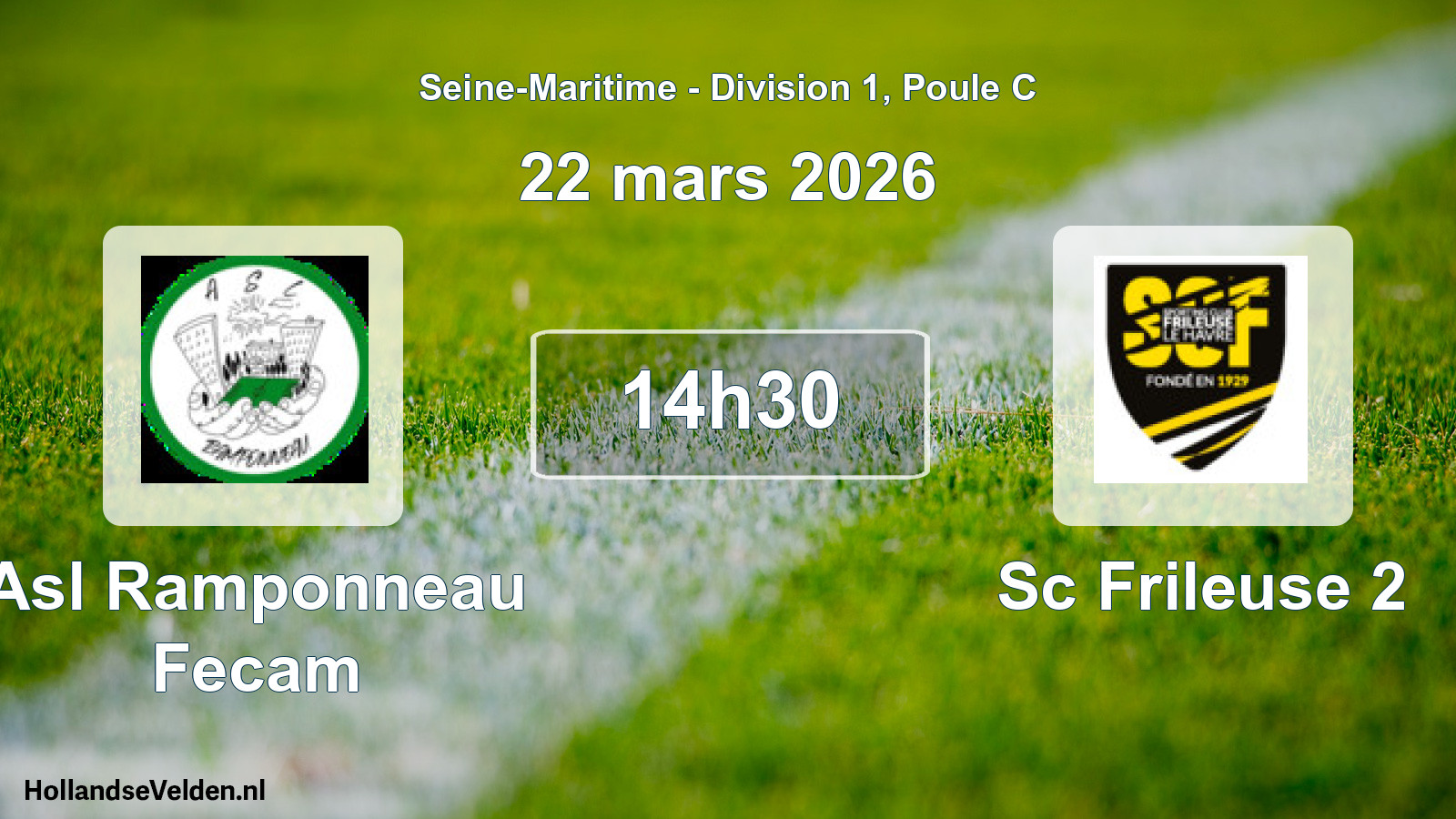 Geplande wedstrijd: Asl Ramponneau Fecam - Sc Frileuse 2 (22 mars 2026)