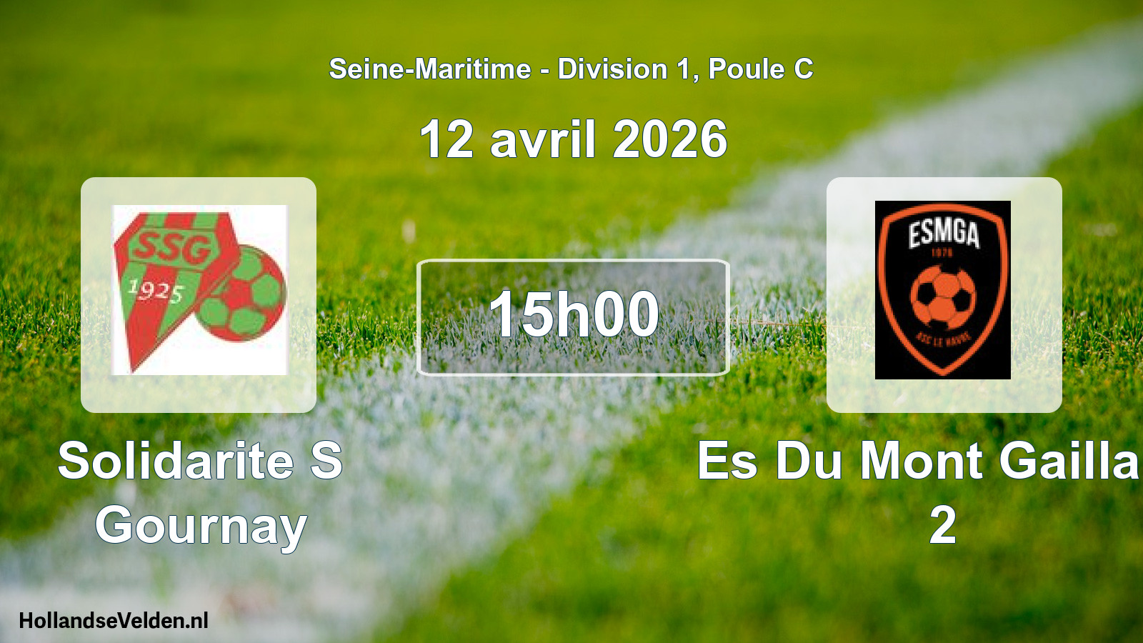 Geplande wedstrijd: Solidarite S Gournay - Es Du Mont Gaillard 2 (12 april 2026)