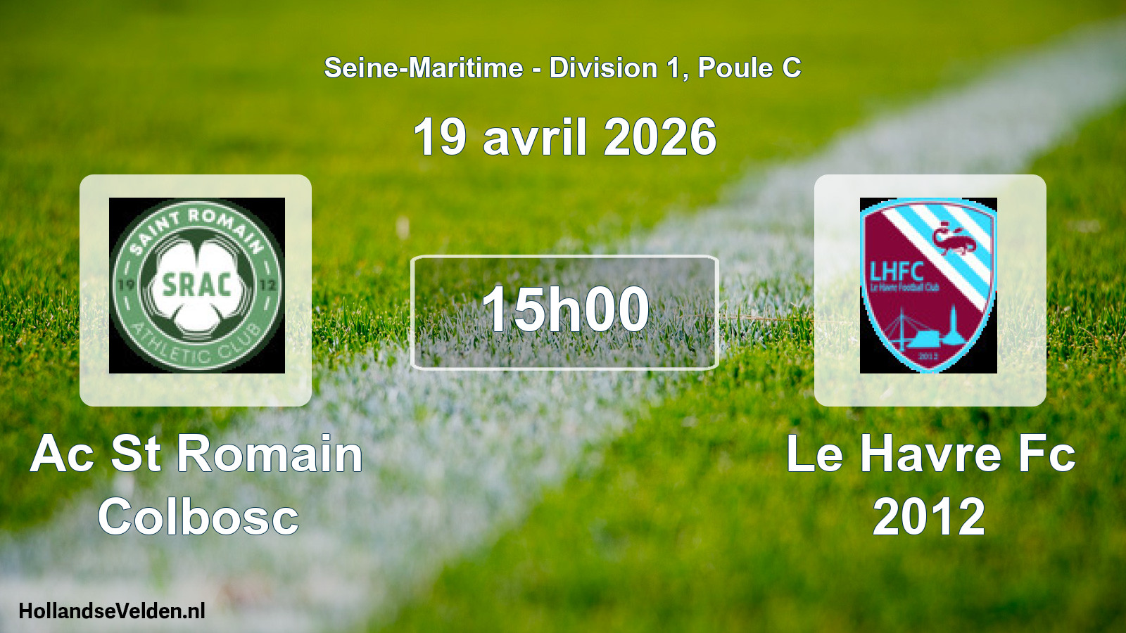 Geplande wedstrijd: Ac St Romain Colbosc - Le Havre Fc 2012 (19 avril 2026)