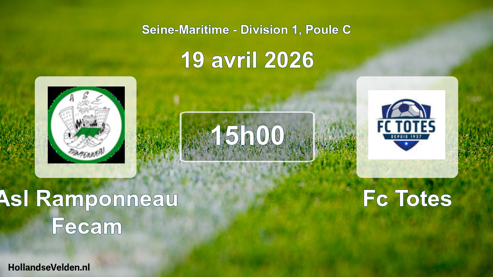 Geplande wedstrijd: Asl Ramponneau Fecam - Fc Totes (19 avril 2026)