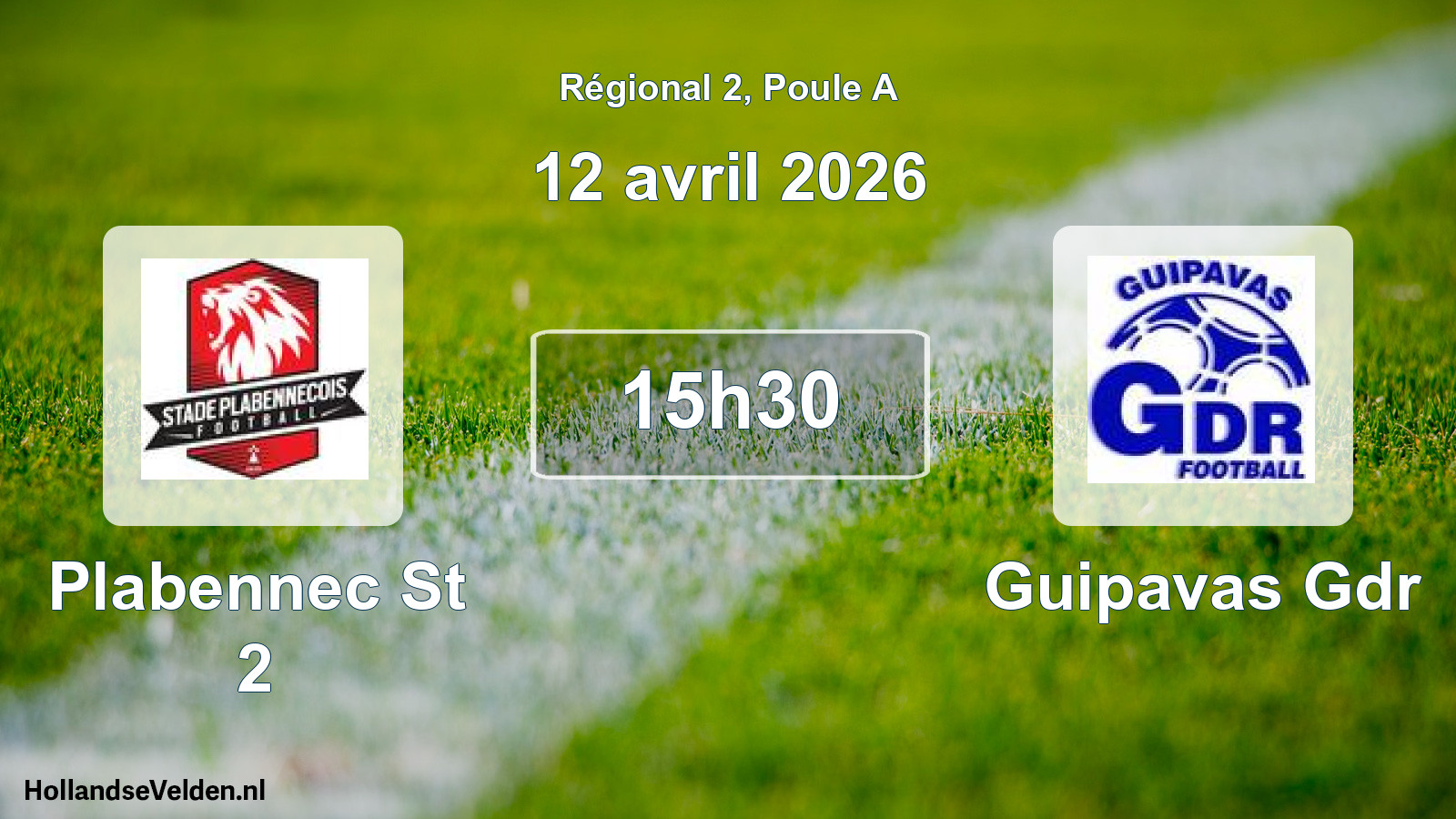 Geplande wedstrijd: Plabennec St 2 - Guipavas Gdr (12 avril 2026)