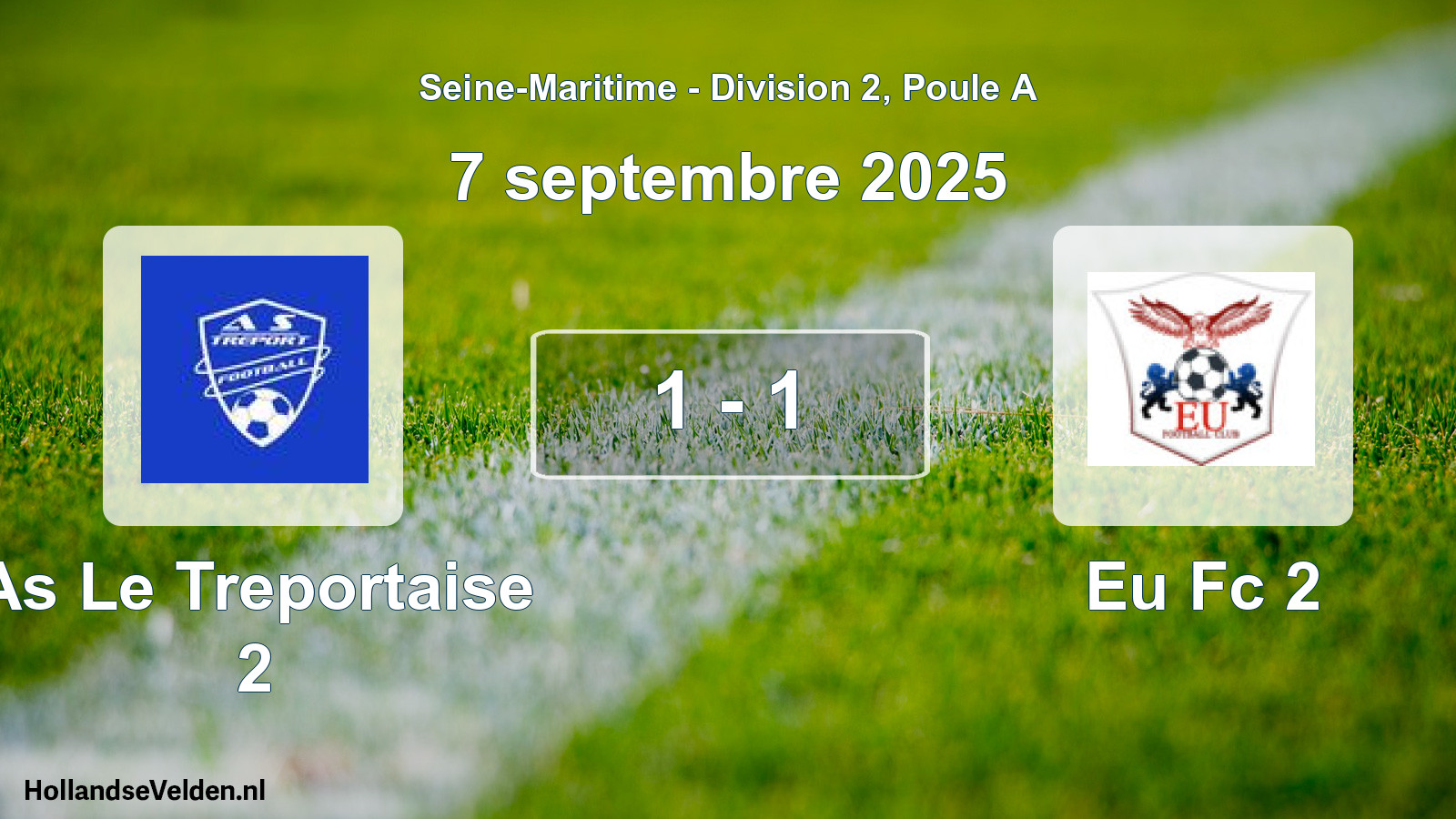 Total number of matches played: As Le Treportaise 2 - Eu Fc 2 1 - 1 (7 September 2025)