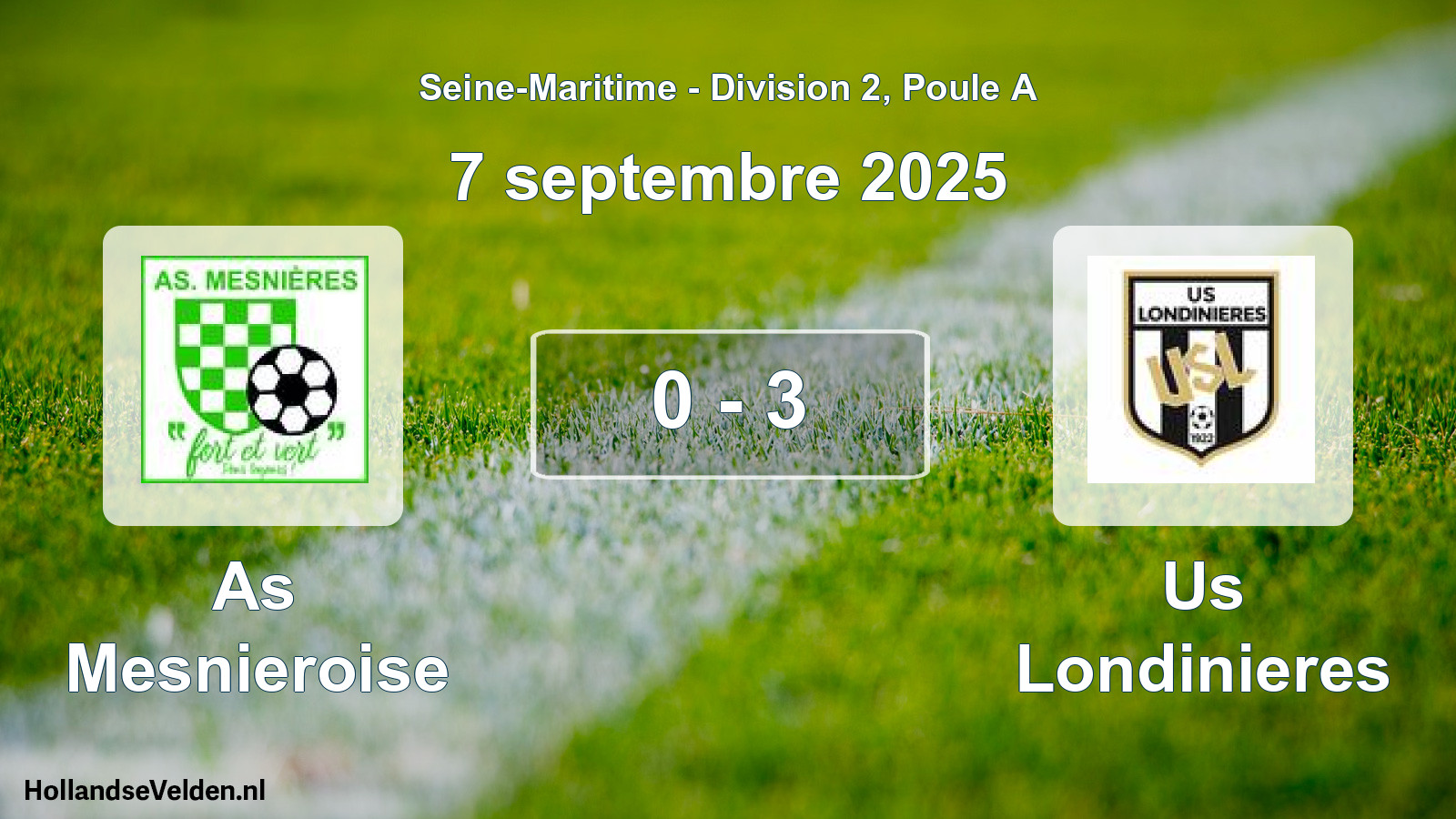 Gespeelde wedstrijd: As Mesnieroise - Us Londinieres 0 - 3 (7 september 2025)