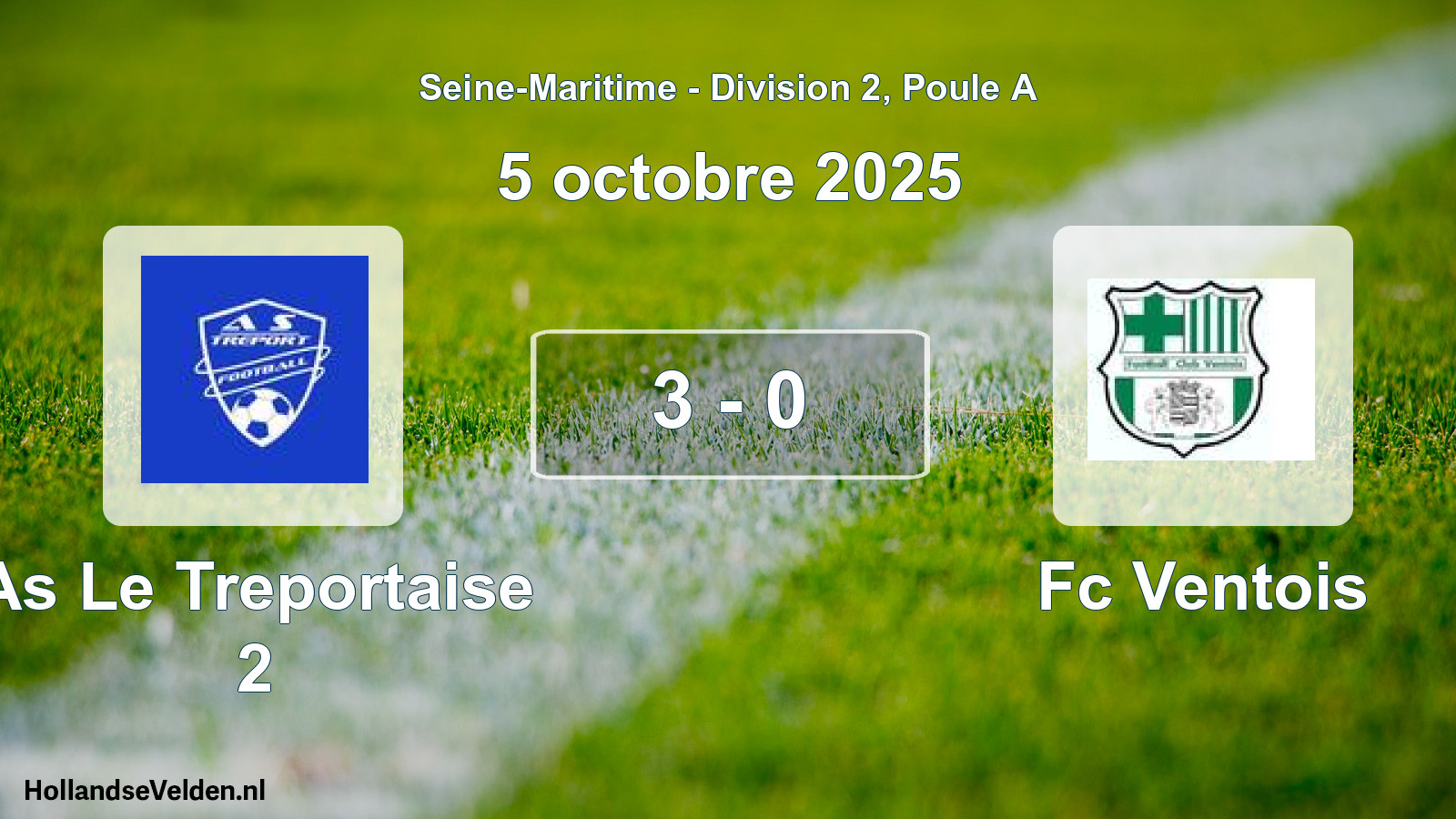 Total number of matches played: As Le Treportaise 2 - Fc Ventois 3 - 0 (5 October 2025)