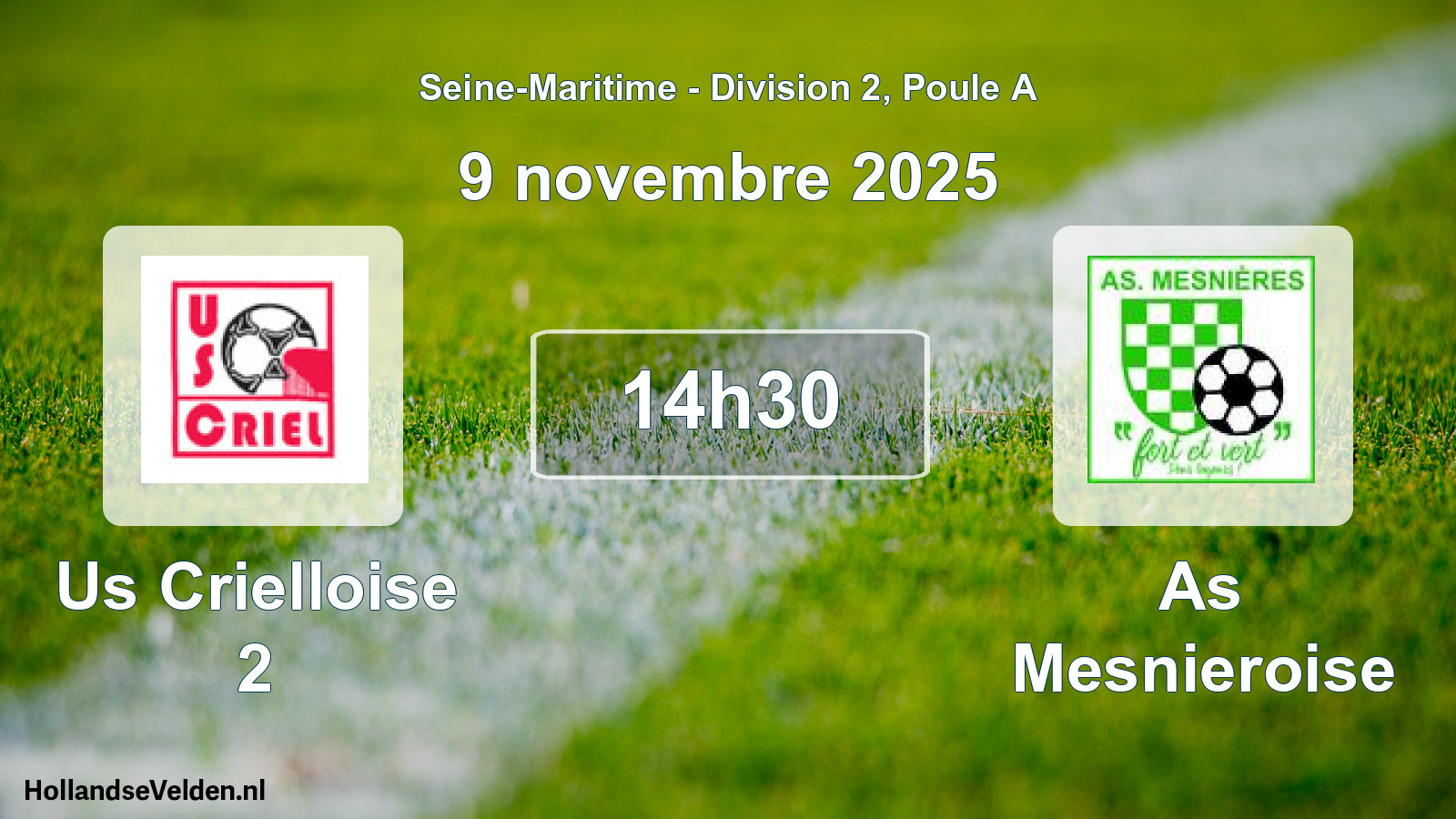 Scheduled Match: Us Crielloise 2 - As Mesnieroise (9 November 2025)