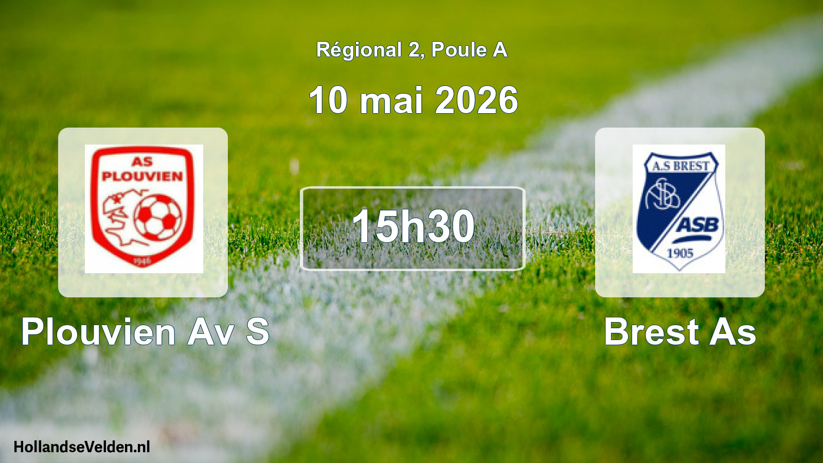 Geplande wedstrijd: Plouvien Av S - Brest As (10 mai 2026)