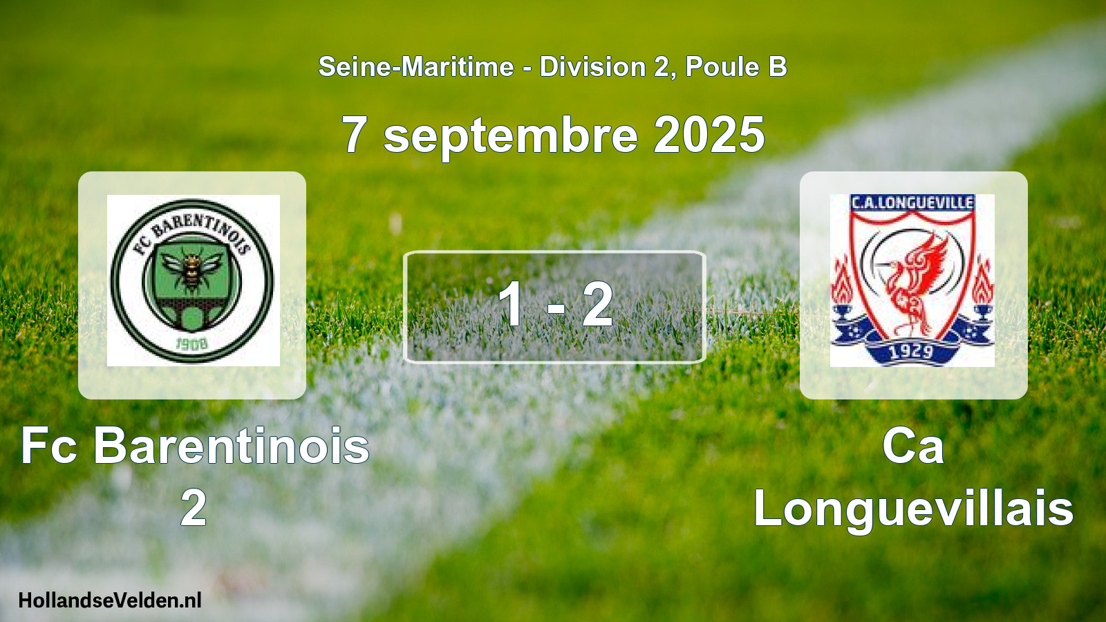Gespeelde wedstrijd: Fc Barentinois 2 - Ca Longuevillais 1 - 2 (7 september 2025)