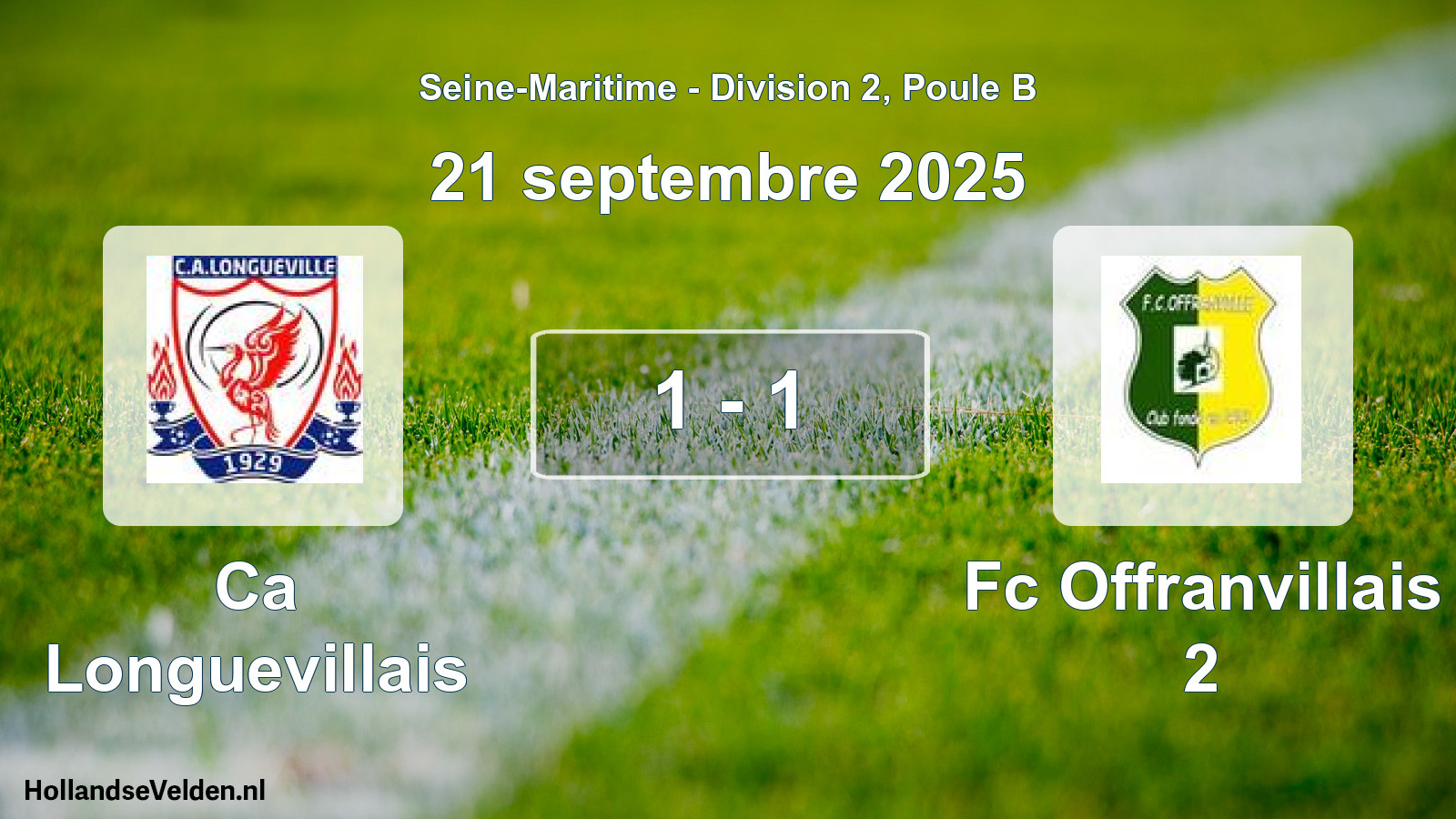 Gespeelde wedstrijd: Ca Longuevillais - Fc Offranvillais 2 1 - 1 (21 septembre 2025)